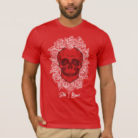 Memento Mori! Schädel und Rose, handgezeichnet