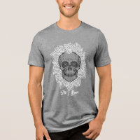 Memento Mori! Schädel und Rose, handgezeichnet