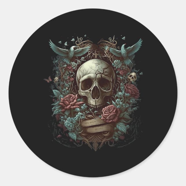 Memento Mori Skull 3 Runder Aufkleber (Vorderseite)