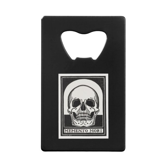 Memento Mori Skull Art Geldbeutel Flaschenöffner (Vorderseite)