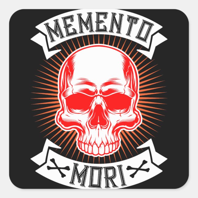 Memento Mori Skull Ihre Zeit wird kommen Quadratischer Aufkleber (Vorderseite)