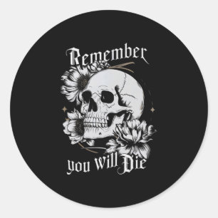 Memento Mori Skull Stoic Philosophie Männer Frauen Runder Aufkleber
