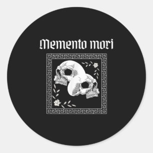 Memento Mori Skull Stoic Philosophie Männer Frauen Runder Aufkleber