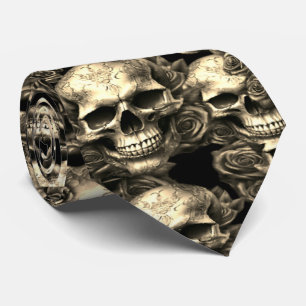 Memento Mori Skulls Gold Krawatte