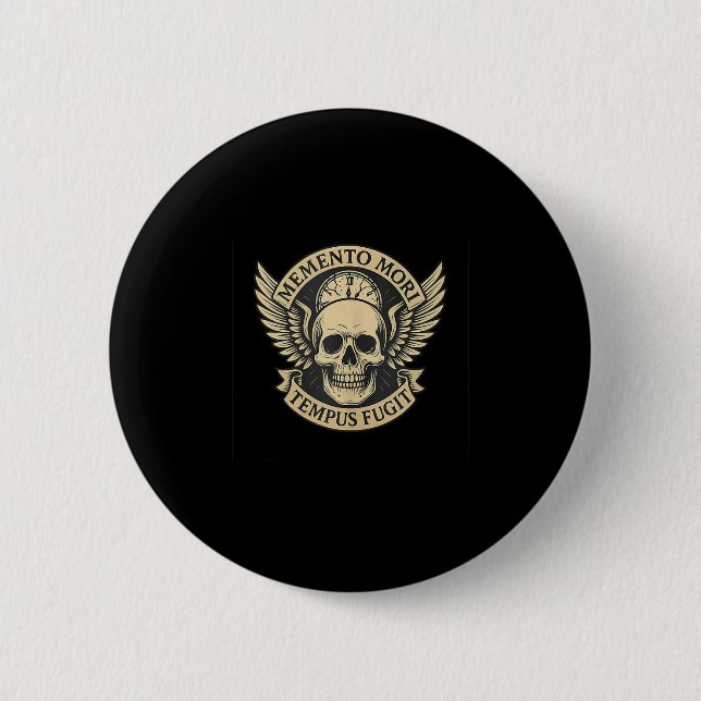Memento Mori Tempus Fugit Latin Stoice Quote Tank  Button (Vorderseite)