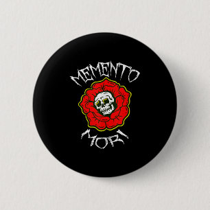 Memento Mori Traditionelle Tattoo Blume & amp; Sku Button