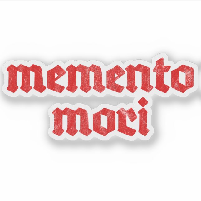 Memento Mori (Vintag rot) Aufkleber (Vorderseite)