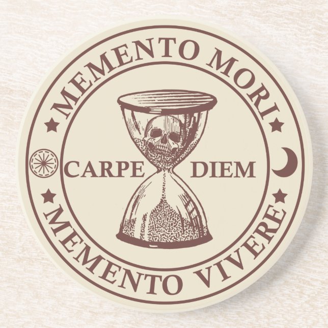 Memento mori vivere getränkeuntersetzer (Vorne)