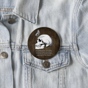MEMENTO VIVERE • MEMENTO AMARE • MEMENTO MORI BUTTON