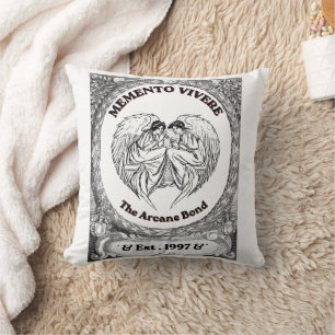 Memento Vivere Vintage Engel Bond Kunst Kissen
