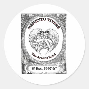 Memento Vivere   Vintage Engel Bond Kunst Runder Aufkleber