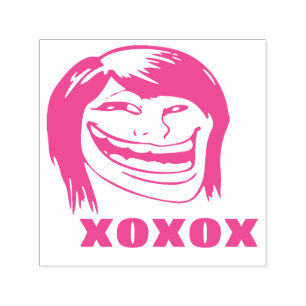 Memes Le Me XOXO Frau Troll Rosa Lustiger Stempel