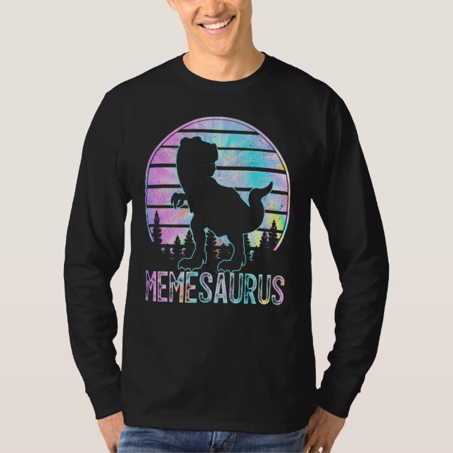 Memesaurus Rex Dinosaur Meme Saurus Tye Die Matchi T-Shirt (Vorderseite)