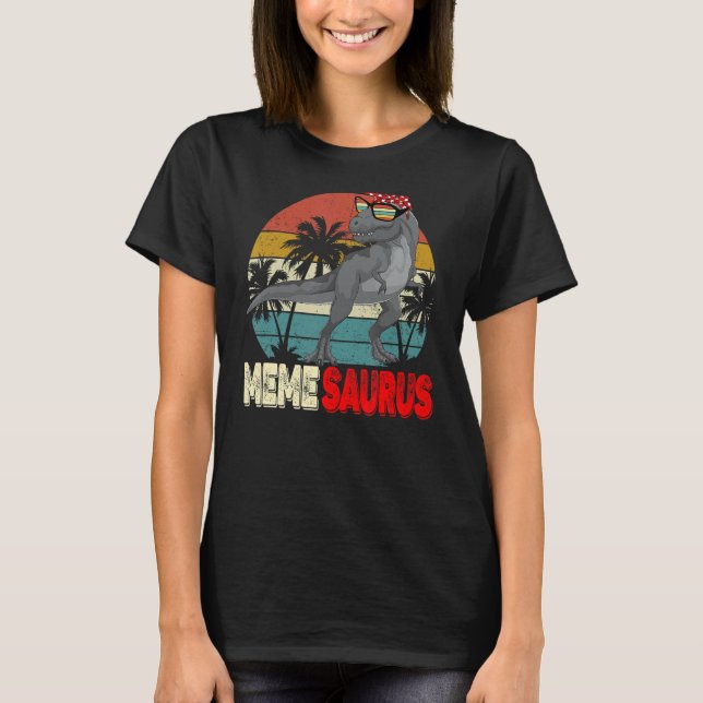 Memesaurus Rex Dinosaurier Meme Saurus Mother's Fa T-Shirt (Vorderseite)