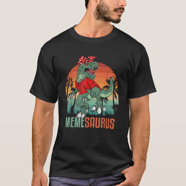 Memesaurus T Rex Meme Saurus Dinosaur mit Sonnenbr T-Shirt (Vorderseite)