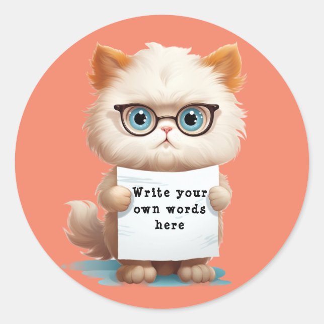 Memo Cat Runder Aufkleber (Vorderseite)