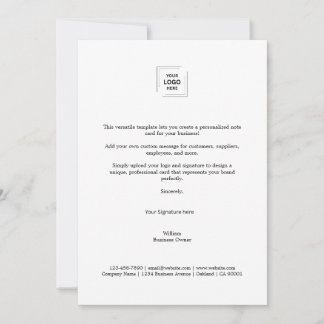 Memo | Modernes Minimalistisches Signaturlogo Mitteilungskarte