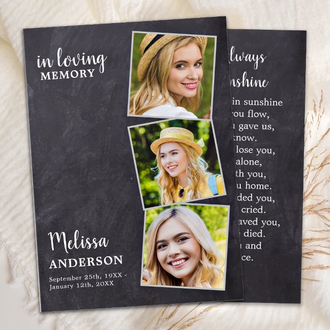 Mémoire d'amour 3 Photo Sympathy Funeral Prayer Ca (Créateur téléchargé)