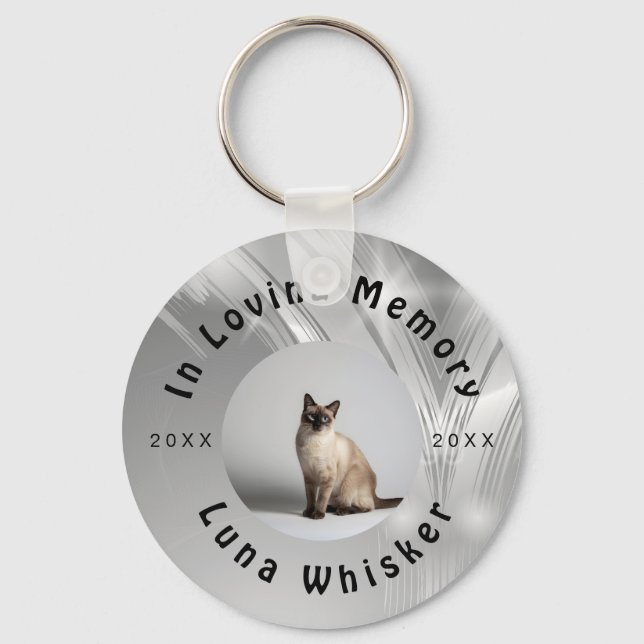 Memorable Cat Photo Circle Frame Art Schlüsselanhänger (Vorderseite)