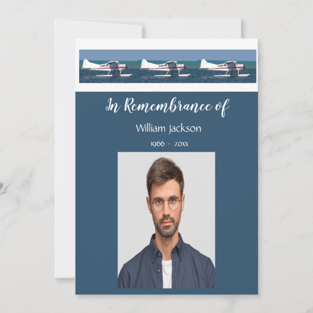 Memorandum Foto Bush Flugzeug Keepsake Pilot Einladung (Vorderseite)