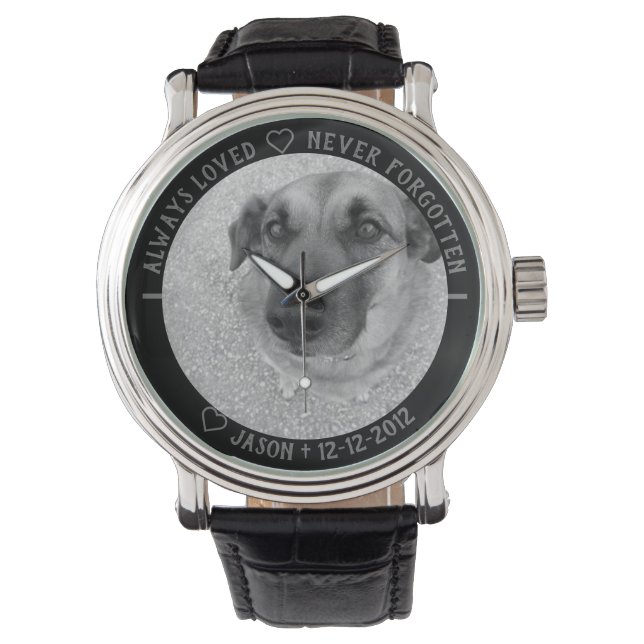 Memorandum für Tierdogs Vorlage nie vergessen Armbanduhr (Vorderseite)