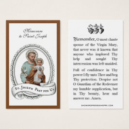 Memorare Gebet St. Joseph & Jesus Heilige Karte
