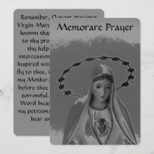 Memorare Gebet zur Jungfrau Mary Flat Card