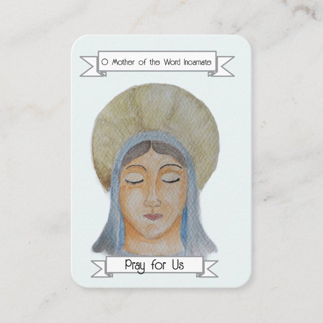 Memorare Praetkarte - Gesegnete Maria Visitenkarte (Vorderseite)