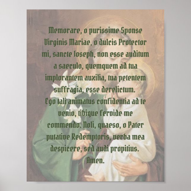 Memorare to St Joseph Poster (Vorne)