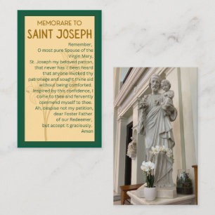 Memorare zu St Joseph Gebet Cards Visitenkarte