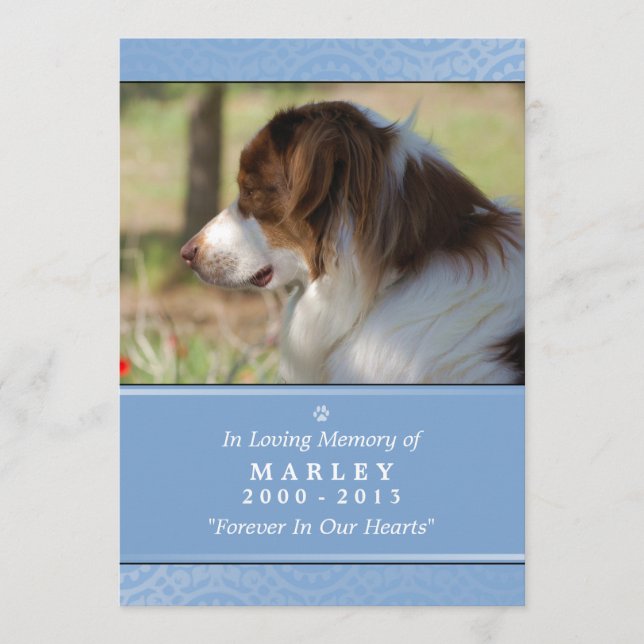 Memorial 12x18 Light Blue Contents Gedicht Programm (Vorderseite)