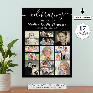 Memorial 17 Foto Collage Script feiert Leben Poster