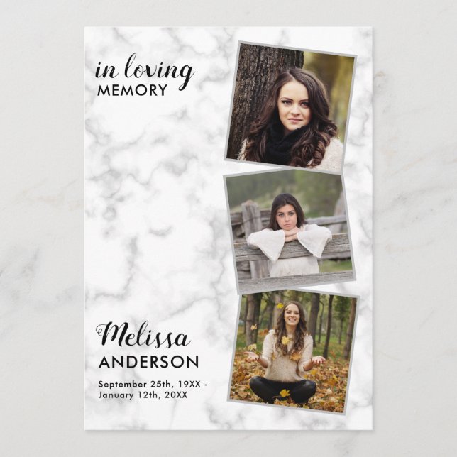 Memorial 3 Foto Reihenfolge der Beerdigung Programm (Vorderseite)