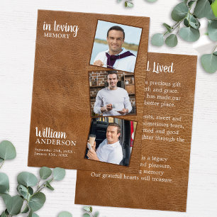 Memorial 3 Photo Cartes de prières funéraires en c