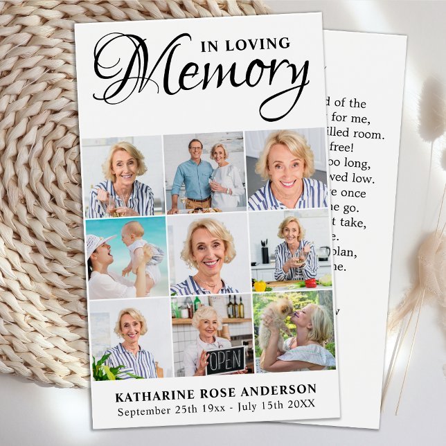 Memorial 9 Foto Collage Beerdigungskarten (Von Creator hochgeladen)
