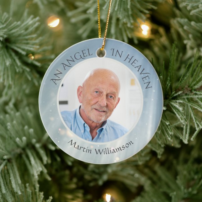 Memorial ANGEL IN HEAVEN Foto Keepake Keramik Ornament (Baum)