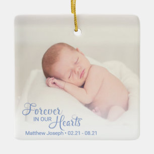 Memorial Baby Boy Foto für immer in unserem Herzen Keramikornament