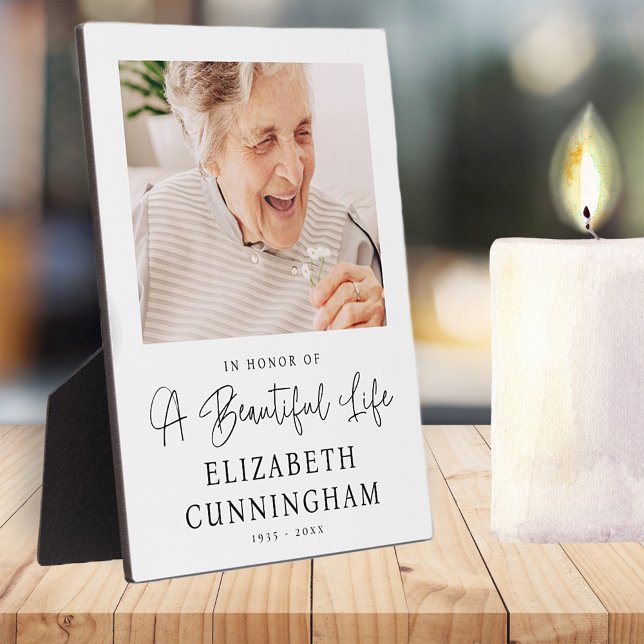 Memorial Beautiful Life Modernes Elegantes Foto Fotoplatte (Von Creator hochgeladen)
