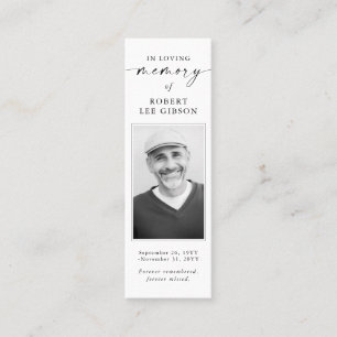 Memorial Beerdigung Beileid Foto Lesezeichen Card Mini Visitenkarte