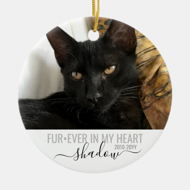 Memorial Beileid Foto FurEver in meinem Herzen Keramik Ornament (Vorne)