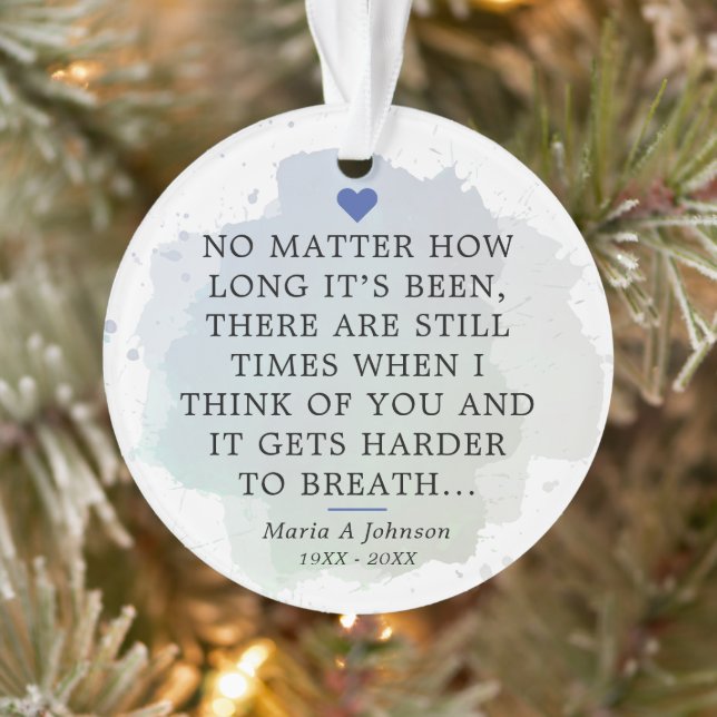 Memorial Beileid Keepake Sprichwort Foto Acryl Ornament (Baum)