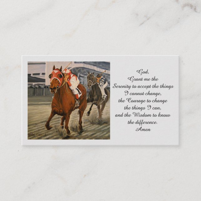 Memorial Beileid Racehorse Praetkarte Visitenkarte (Vorderseite)