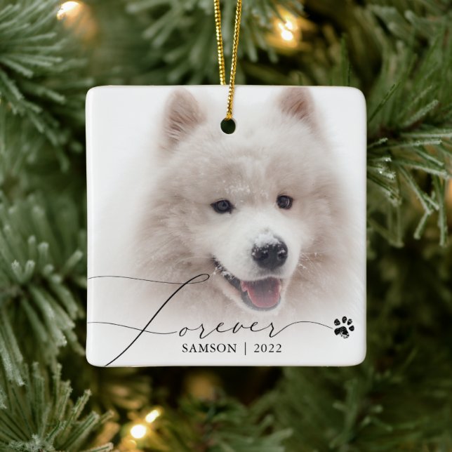 Memorial | Benutzerdefinierter Foto Dog Pfosten Dr Keramikornament (Baum)
