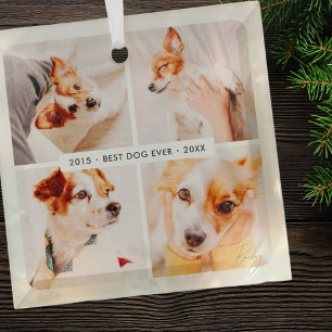 Memorial Bester Hund je Moderne Fotosammlung Ornament Aus Glas