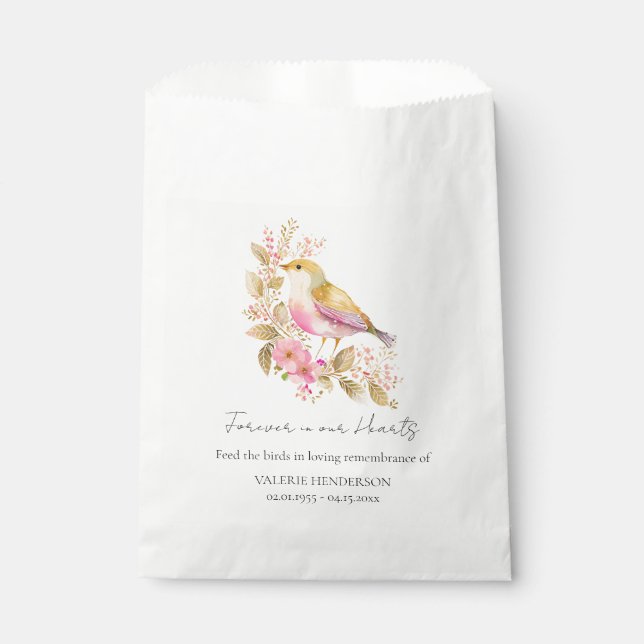 Memorial Bird Seeds Beerdigung Keepake Geschenktütchen (Vorderseite)