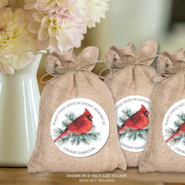 Memorial Blume Seds Kardinal Pine Gefallen Runder Aufkleber (Von Creator hochgeladen)