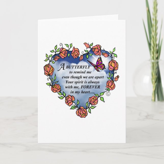 Memorial Butterfly Gedicht Karte (Vorderseite)
