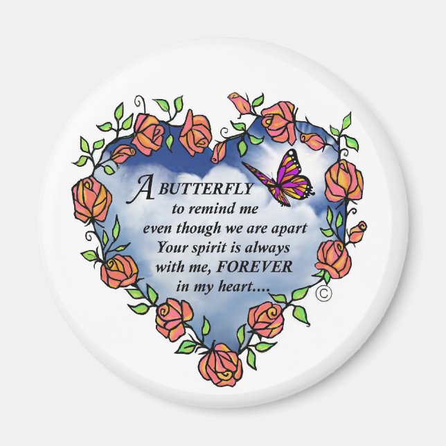 Memorial Butterfly Gedicht Magnet (Vorne)