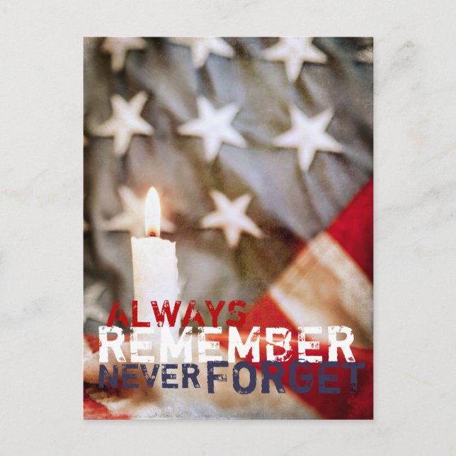 Memorial Candle mit Flag Postkarte (Vorderseite)