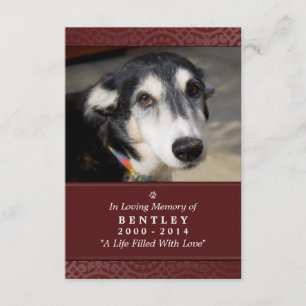 Memorial Card 3.5 x 5" rot - Gedicht nicht abwisch Einladung